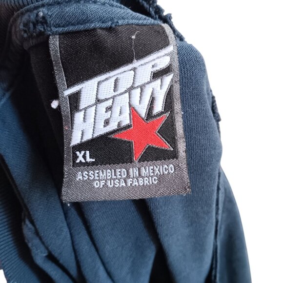 Vintage XL T-Shirt Y2K Dragon Graphic Trashed Cotton Top Heavy Mexico - Picture 7 of 7